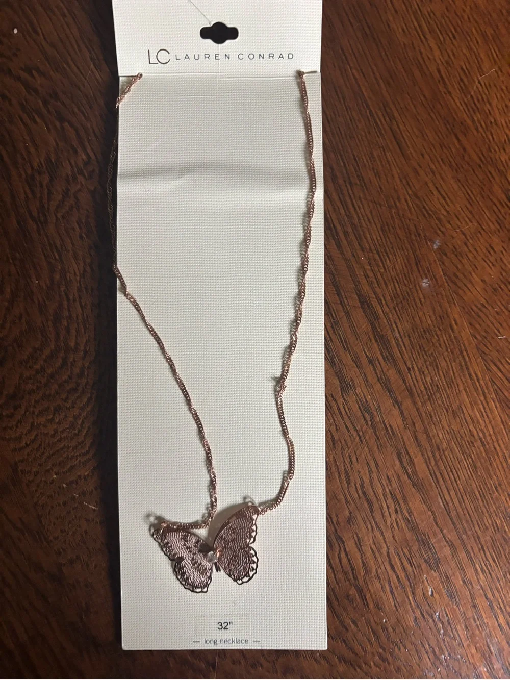 LC Lauren Conrad Rose Gold Butterfly Pendant Necklace
